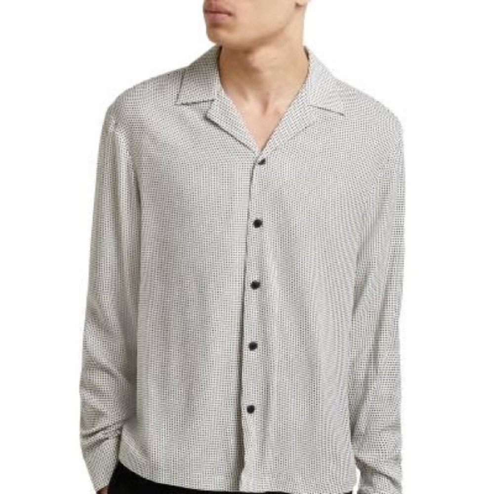 RIVER ISLAND MENS GEO PRINT BUTTON UP SHIRT